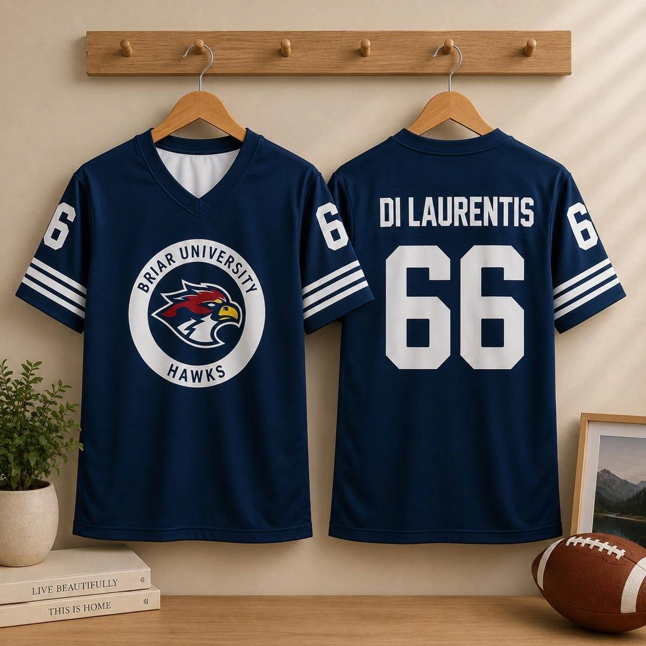 Hot Custom Briar University Hawks Hockey Jersey, Garrett Graham 44 Hockey Romance Football Jersey, Off Campus Bookish Apparel