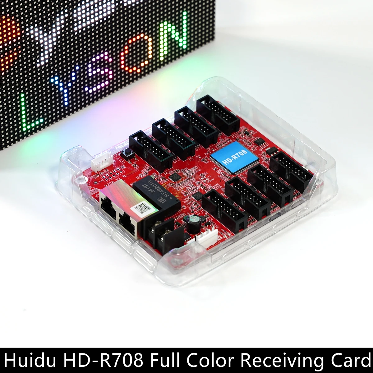 Huidu HD-R708 Full-color Receiver Card Combine Work with HD-C16L Controller HD-T901B Player Box For P2.5 P3 P4 P5 RGB Panel