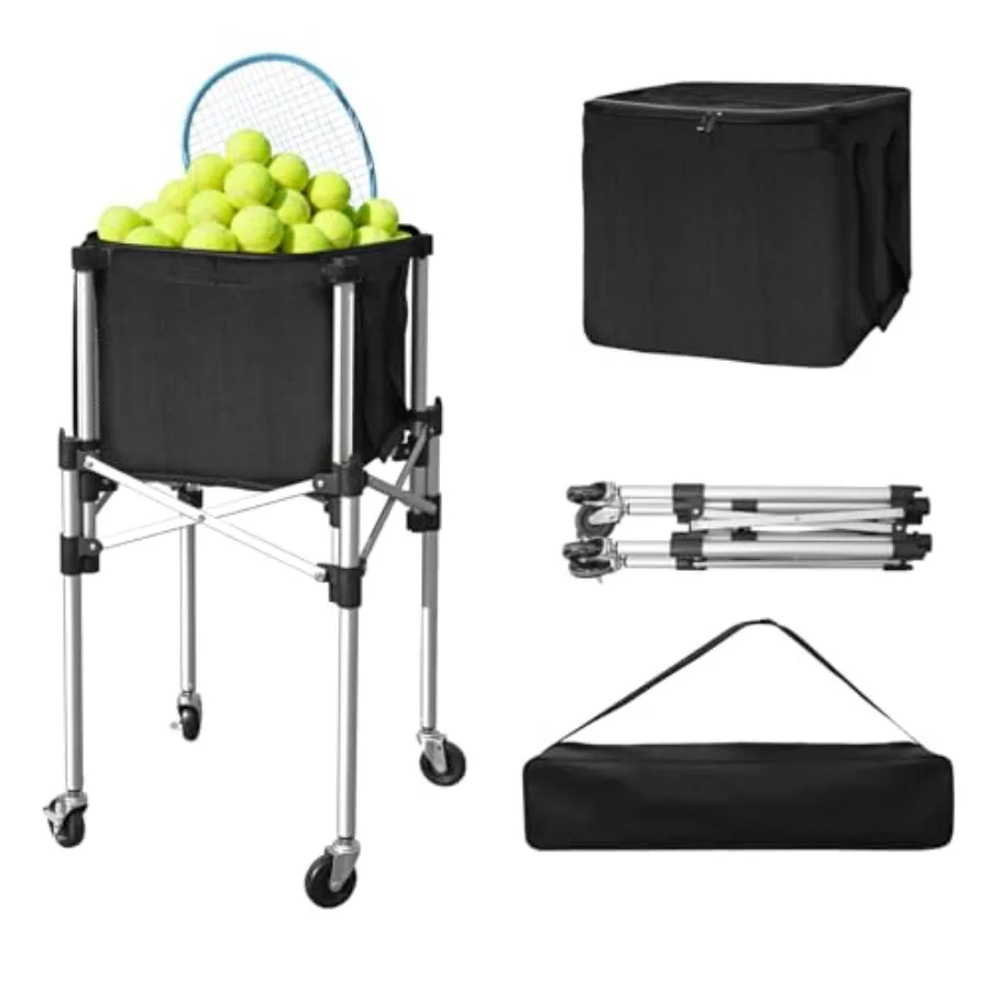 

Retractable Tennis Ball Hopper Holds 180 Balls Upgraded Tennis Ball Basket Easy to Use Without Installation for Tennis Training