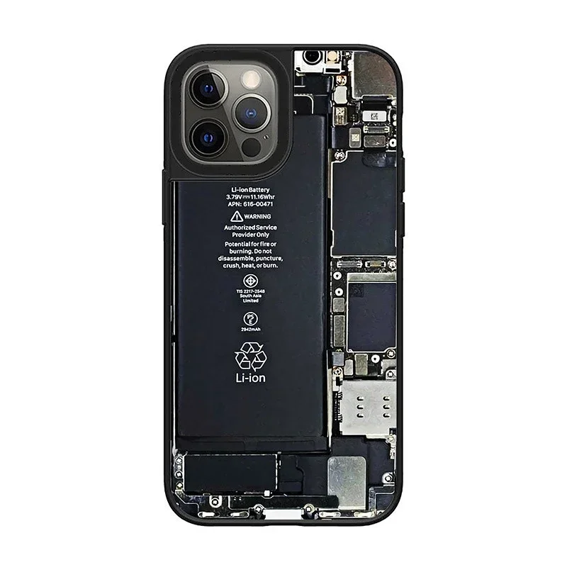 Creative Internal Structure Mirror Surface Phone Case Cover for IPhone 12 13 14 15 16Pro Max Case for IPhone 16 Pro Max Case