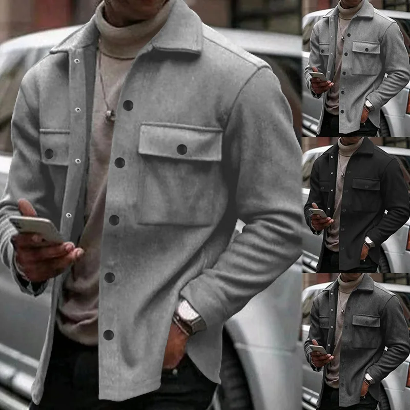 

Southeast Asia 2024 Autumn Faion Casual Long Sve irt Outerwear Sli Urban Sle Men's Windbreaker Coat