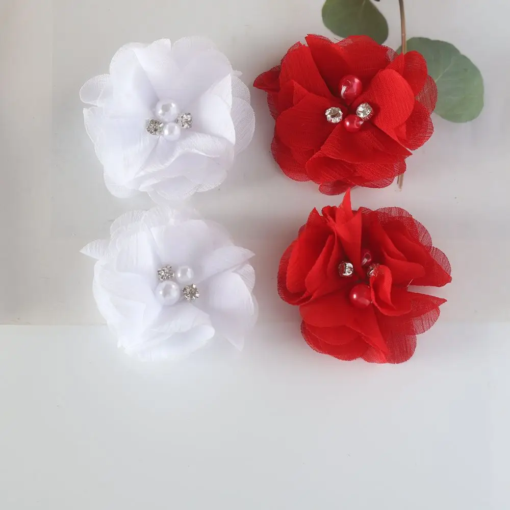 Baby hair solid Chiffon Flower clips Newborn baby Mini Hair Clips Hair Accessories Kids Hair Barrettes girls clips 2pcs/lot