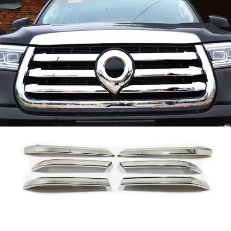 

For Great Wall Cannon GWM Poer Ute 2021 2022 Front Center Mesh Grille Grill Hood Engine decor sticker Cover Car accessories