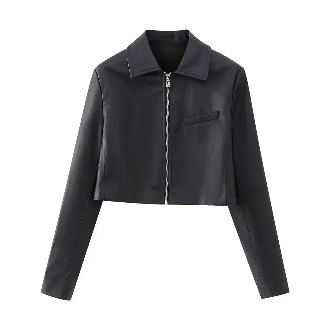 Ensemble blazer et robe de Rhen cuir noir pour femmes, jupe imbibée, veste décontractée, manteau chaud pour filles, vêtements de travail d'affaires formels, fermeture éclair féminine