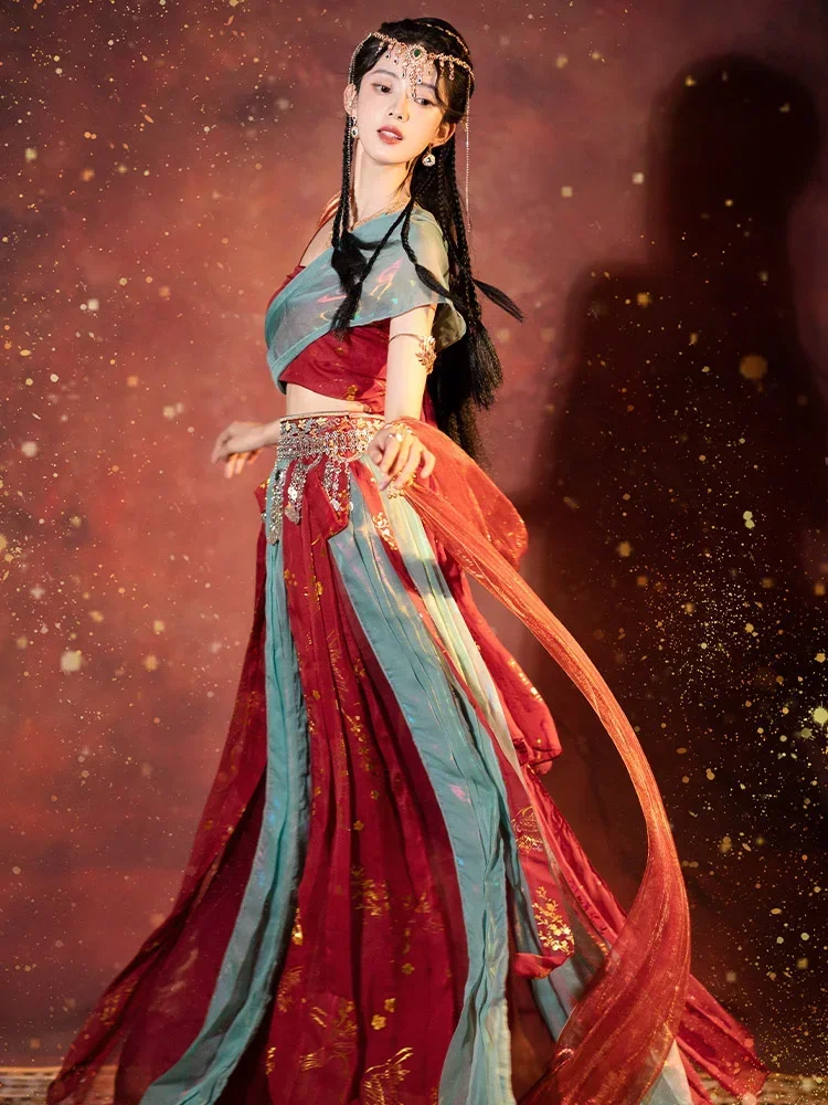 Jasmine Princess Hanfu Women's Desert Style Dance Dress Western Regions Ancient Costume Cos Indian Flying Sky Dance Costume