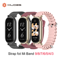 Strap For Xiaomi Mi Band 9 8 7 6 5 4 3 Smart Bracelet Fashion Metal Mesh Watchband Replacement Accessories Miband 8 7 Wristband