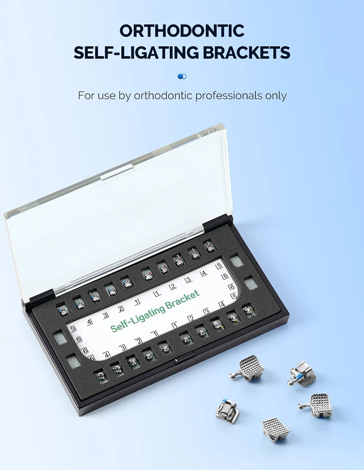 AZDENT Dental Kieferorthopädische Klammern Selbstligierende Zahnspangen Metall Monoblock MIM Roth/MBT 0,022 Haken 3-4-5 Zahnheilkundematerialien – Detail 1