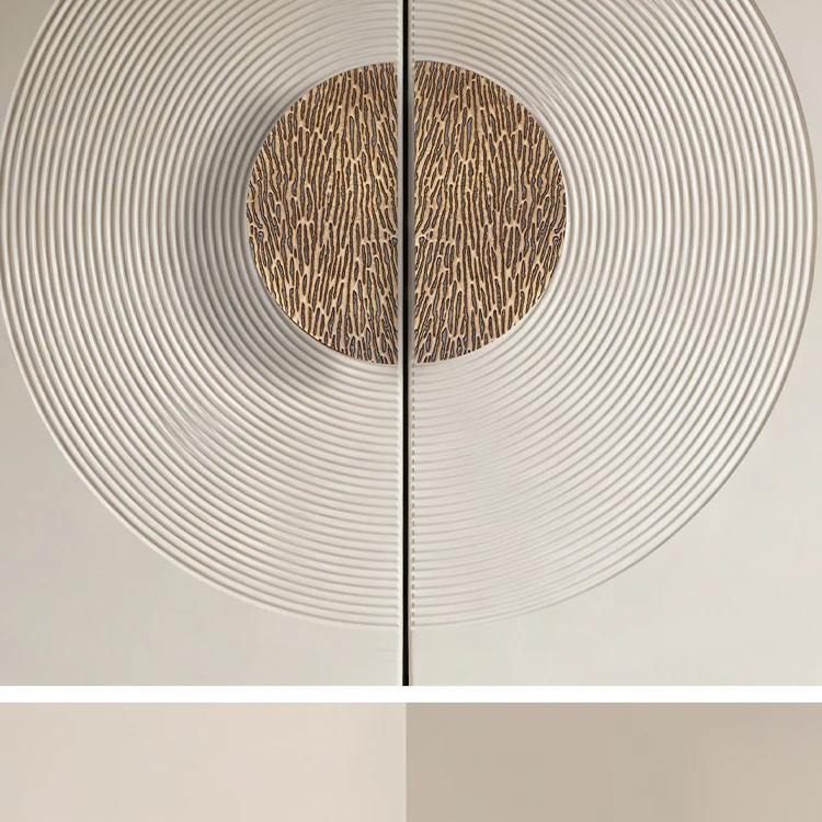Dooroom Möbelgriffe aus massivem Messing, Retro-Textur-Design, halbrunde Schrank- und Schubladenknöpfe, Möbel- und Kleiderschrankgriff – Detail 7
