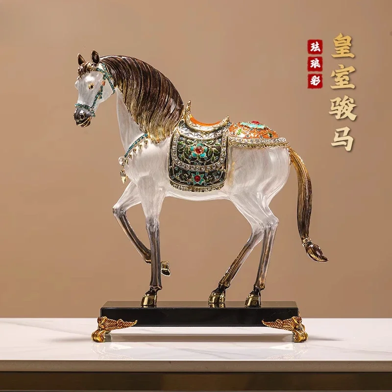 Ma Jiacheng ornament enamel color alloy handicraft office entrance decoration housewarming gift