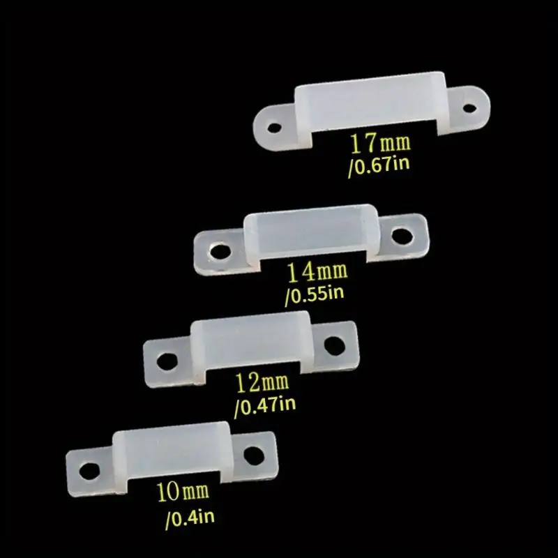 50Pcs 10mm 12mm 14mm 17mm Fixer Silicon Clip for LED Silicone Clip, Light Strip Silicone Clip Fixing Clip