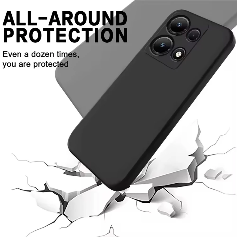 Black Shockproof Silicone Phone Case For Xiaomi Redmi Note 13 12 11 10 9 8 7 Pro Plus 5G 4G 8T 9S 9T 10T 10S 11T 11E 11S 12S 12T