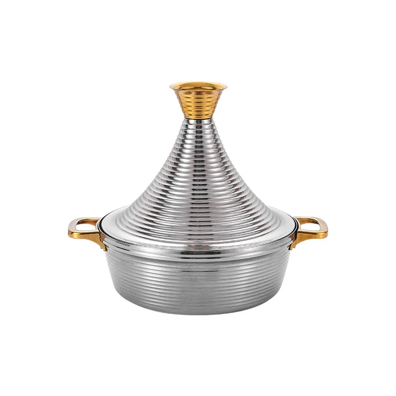 

Commercial 304 Stainless Steel Multi-function Large Capacity Hot Pot Tower-shaped Soup Stock Pots Glass Cover Hand Wash Hotel