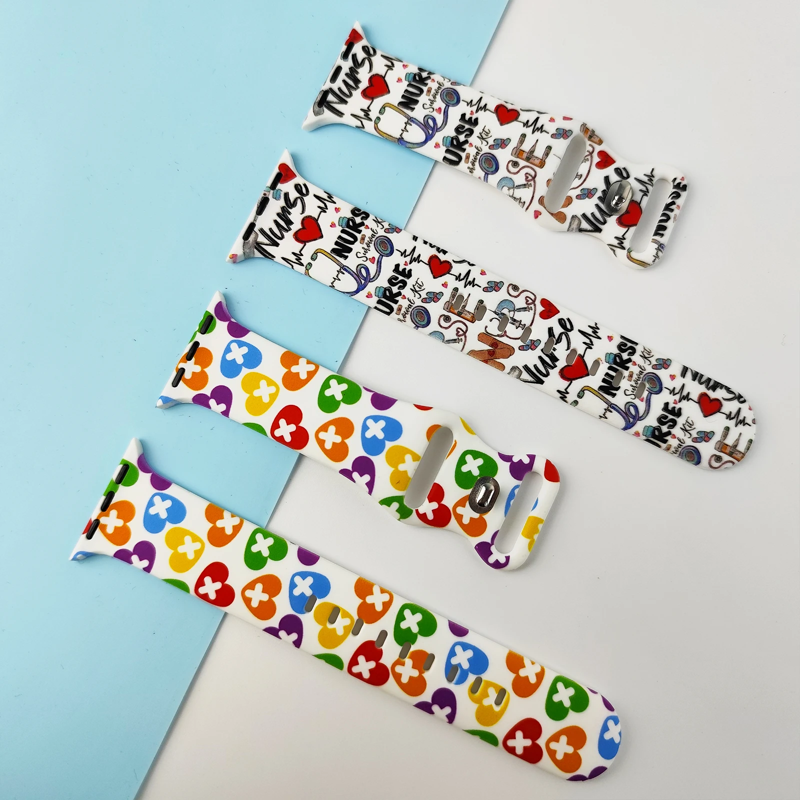 Nurses' Day Printed Strap for Apple Watch 10 9 8 7 6 Silicone Band Replaceable Bracelet for iWatch 46mm 44mm 42mm 41mm Watchband - Image 5