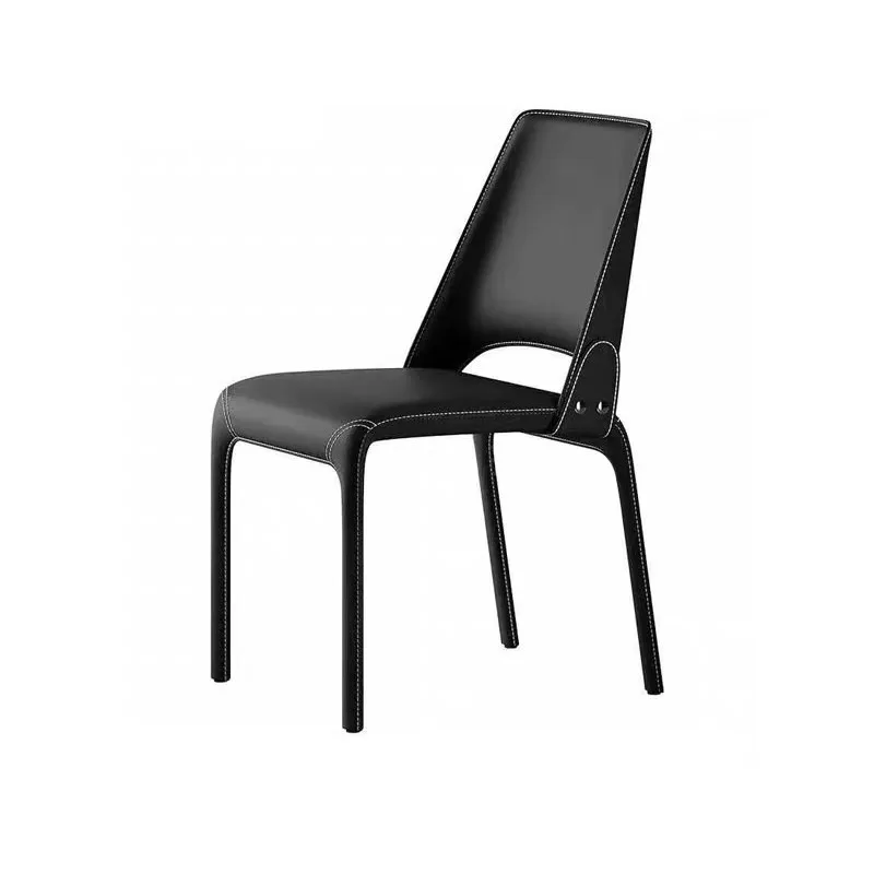 

Saddle chair Italian minimalist dining chair Home backrest stool High-end restaurant Hotel leather chair