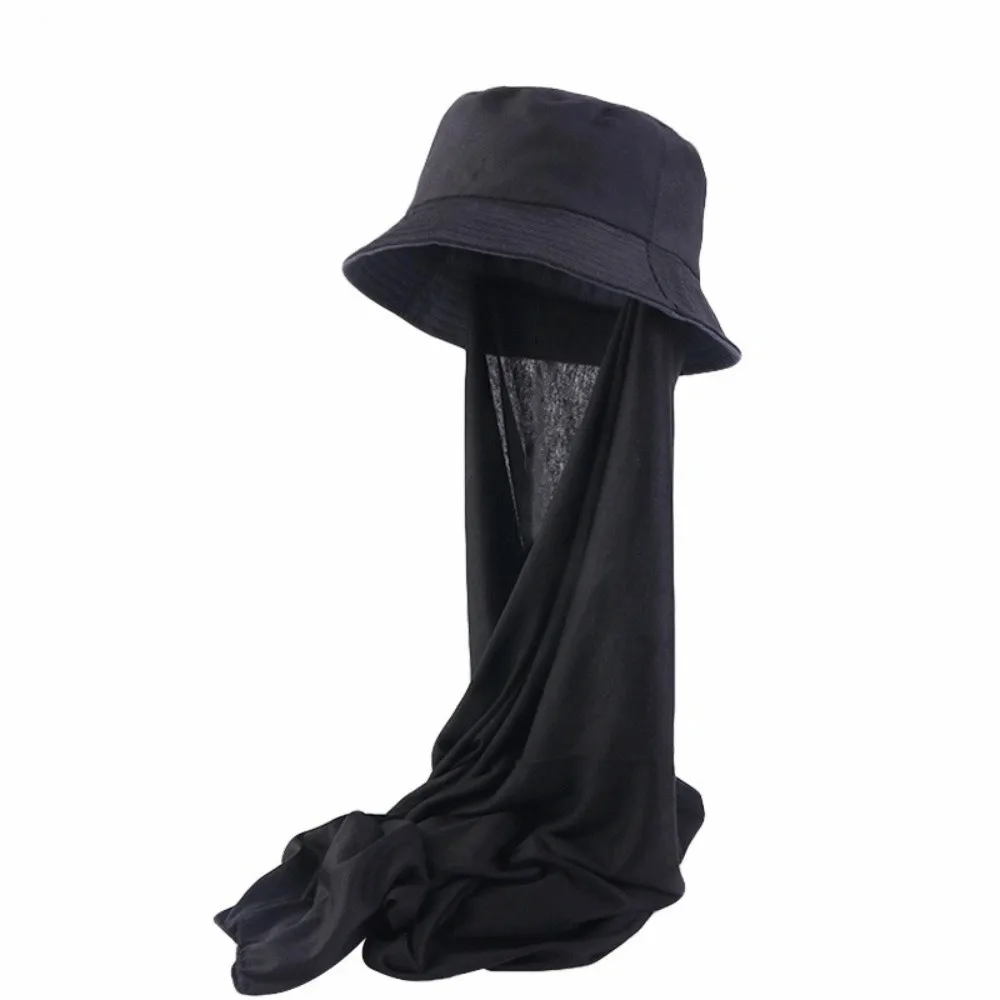 

Comfortable with Headscarf Scarf Bucket Hat Sun Protection Breathable Sun Turban Caps Solid Color Sunscreen Shawl Women
