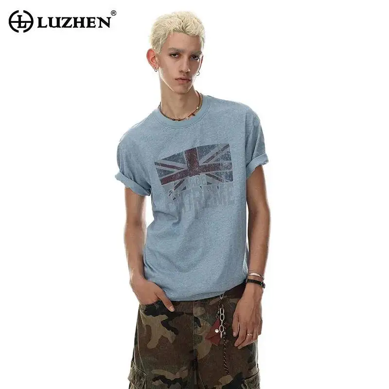 LUZHEN 2026 Summer Printed Pattern Short Sleeve T-shirts Men's Fashion Handsome Loose Casual Round Neck Male Tops Clothes JY7626