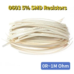 7300pcs 0603 Film Resistor Set 146 Types 0R~1M Ohm 5% SMD Resistors Assorted Kit Pack 10 ohm resistance