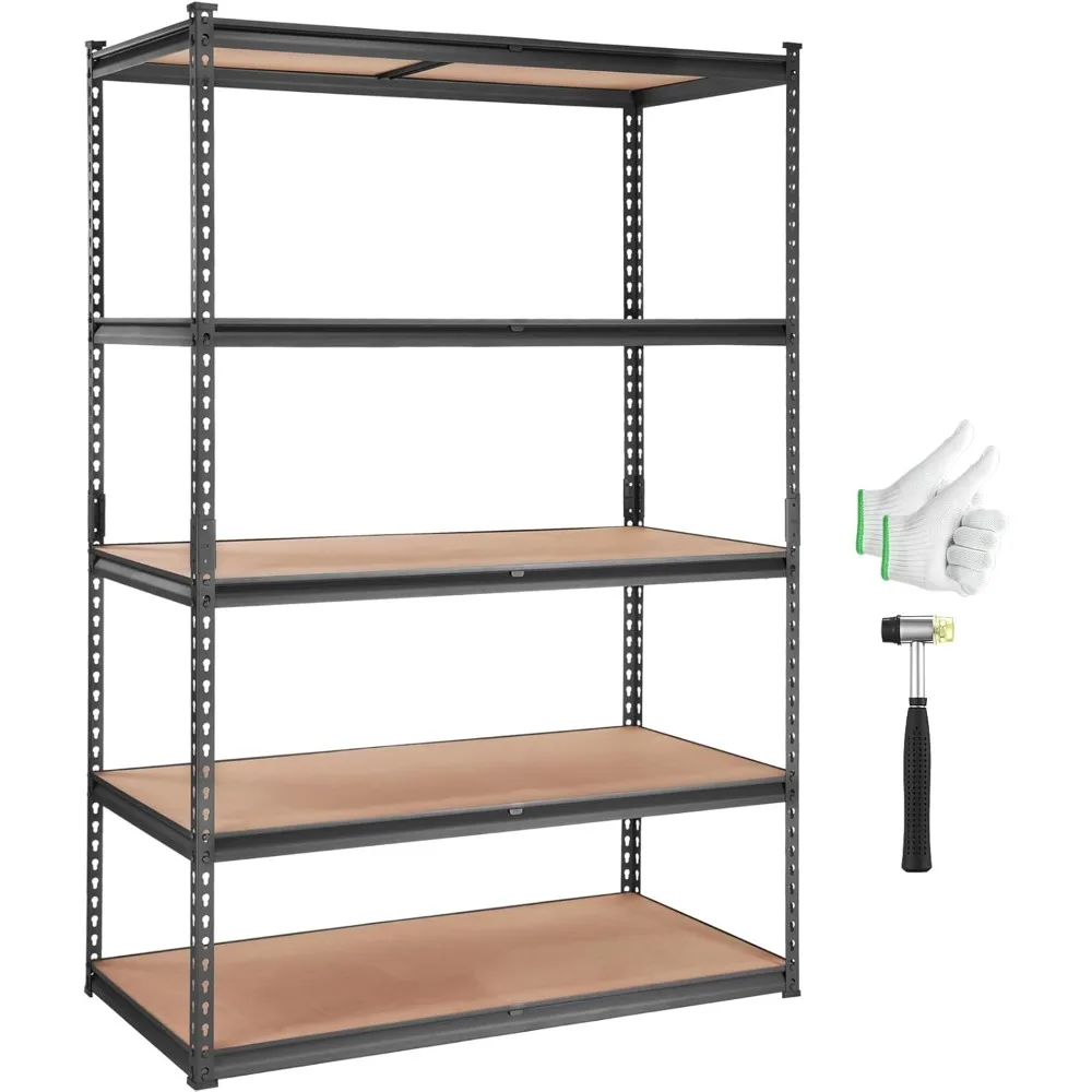 

Storage Shelving Unit, 5-Tier Adjustable, 2000 lbs Capacity, Heavy Duty Garage Shelves Metal Organizer Utility Rack, Black