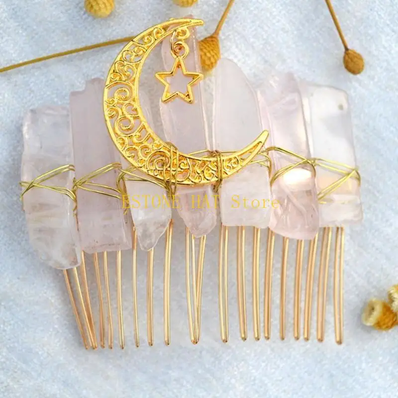 

49MF Кварцевая хрустальная повязка на натуральные камни для волос Комбало