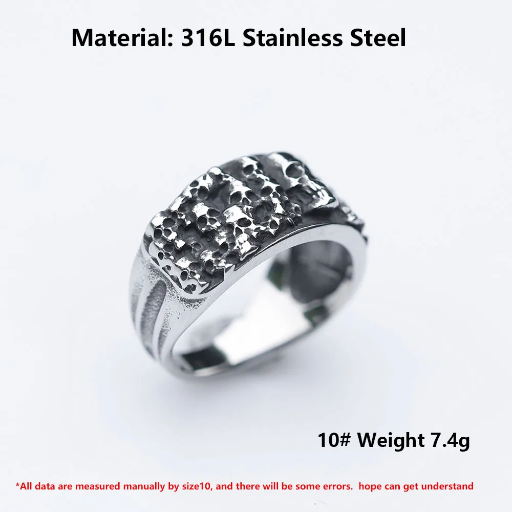 2022 NEW Men\'s 316L stainless steel rings Vintage Halloween Gothic Funny Devil Skull punk fashion jewelry free shipping