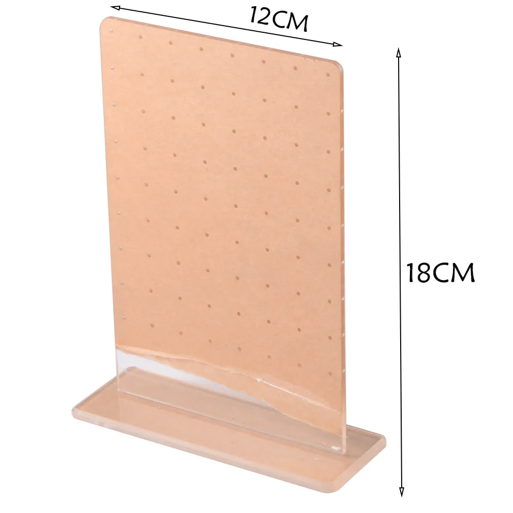 2 Ukuran Akrilik Perhiasan Berdiri untuk Anting-Anting Tindik Telinga Menunjukkan Plastik Perhiasan Tampilan Rak Logam Berdiri Organizer Pemegang untuk Kalung