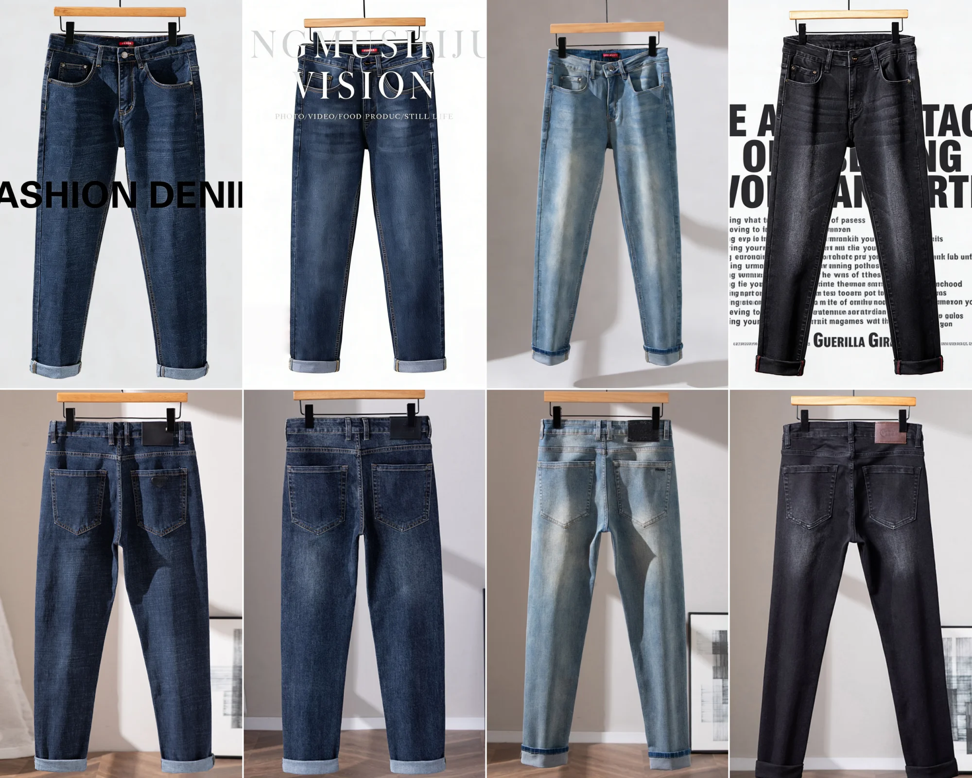 

Men's Thin Cotton Jeans 2026 Spring/Summer | Breathable Embroidered Blue Straight-leg Pants (Sizes 29-40)