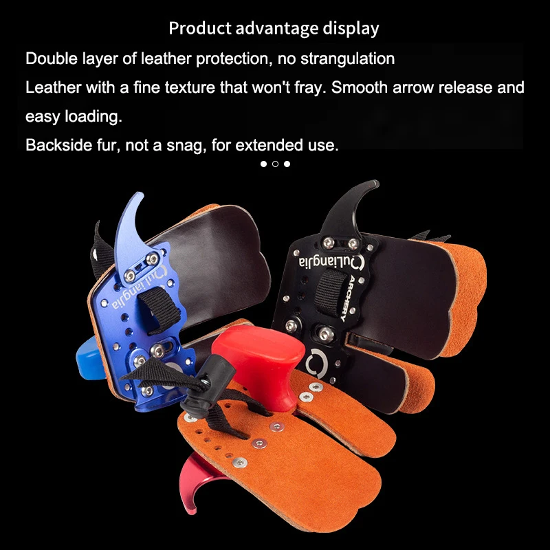 Archery Finger Tab Guard Leather Recurve Bow Right Handed Shooting Practice Gear Protect Three Finger Guard Saver Arm Protector