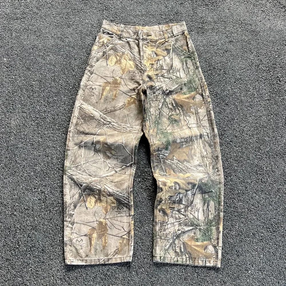 Y2k Camouflage Jeans New American Hip Hop Retro Overs ize Jeans hose Mode Männer Kleidung Straight Leg Wide Leg Jeans Streetwear