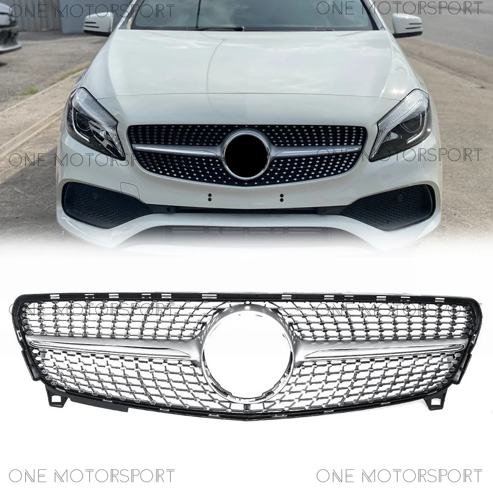 

Chrome Silver Front Bumper Racing Grille For Mercedes Benz A-Class W176 2016-2018 A180 A200 A250 A45 Racing Grille Bumper Grille