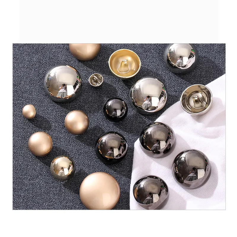 Glatte halbrunde Luxus High-End-Metall knöpfe für Kleidung Mantel Shirt DIY Näh zubehör Näh knöpfe Großhandel 10 stücke – Detail 3