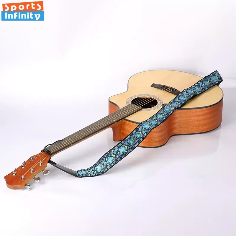 Fashion Printed Acoustic Electric Guitar Strap Widened Wooden Guitar Shoulder Strap Electric Guitar Bass Universal Strap Belt