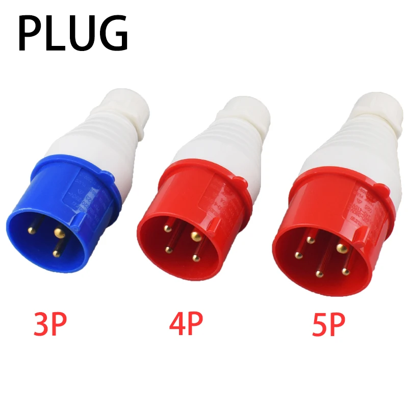 IP44 Industriestecker und Steckdose, wasserdichter Steckverbinder, 3PIN, 4PIN, 5PIN, 16 A/32 A, wasserdichte elektrische Anschluss-Wandsteckdose