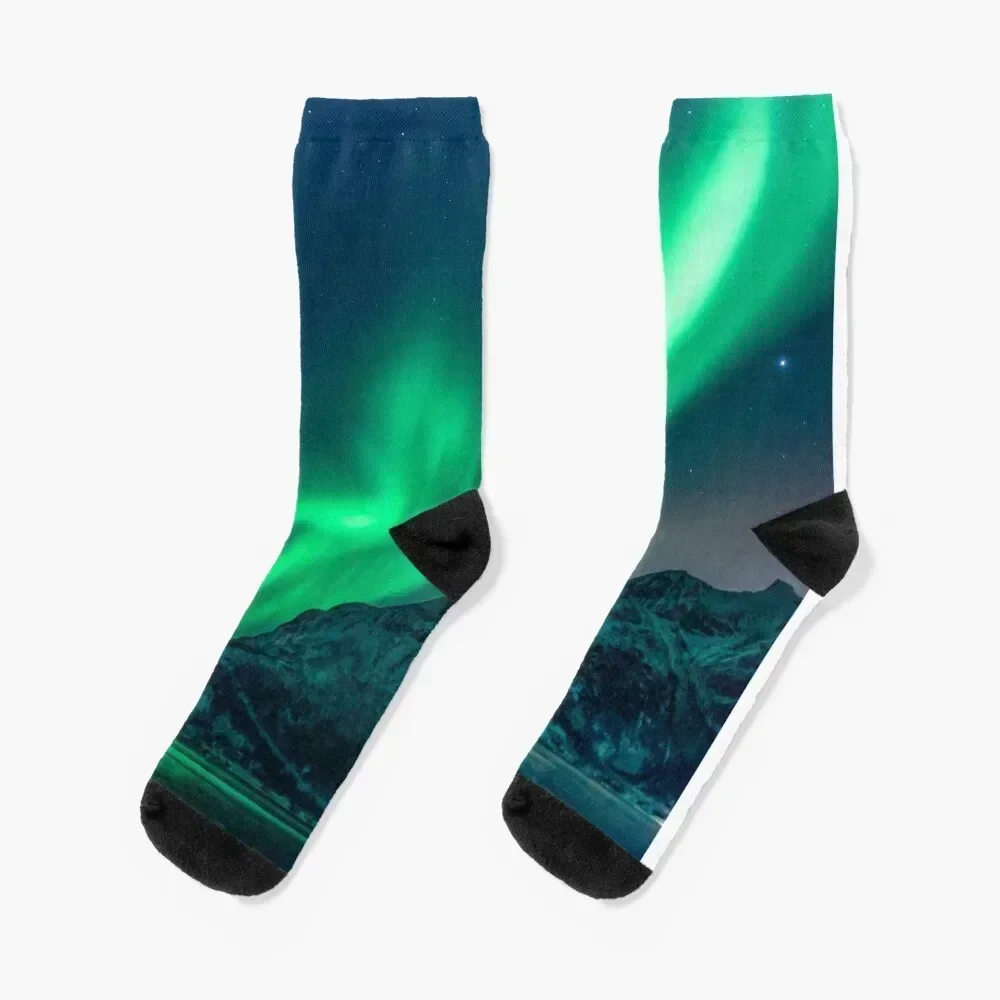 Aurora Borealis (Northern Lights) Socks set Novelties Non-slip moving stockings Ladies Socks Men's