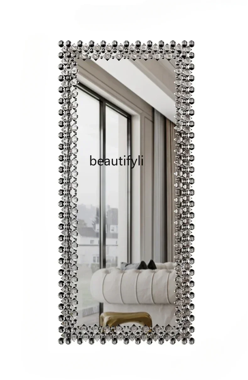 

z.French girls room fitting mirror clothing store high-end light luxury wall mirror