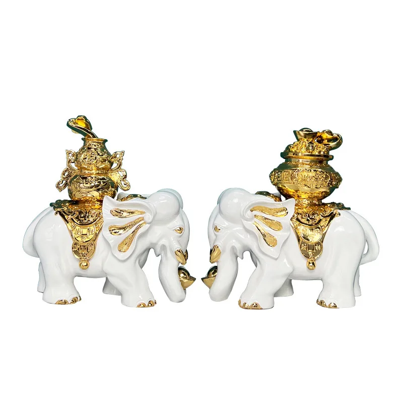 

European-style elephant ornament feng shui elephant, a pair of auspicious elephants, housewarming, new home