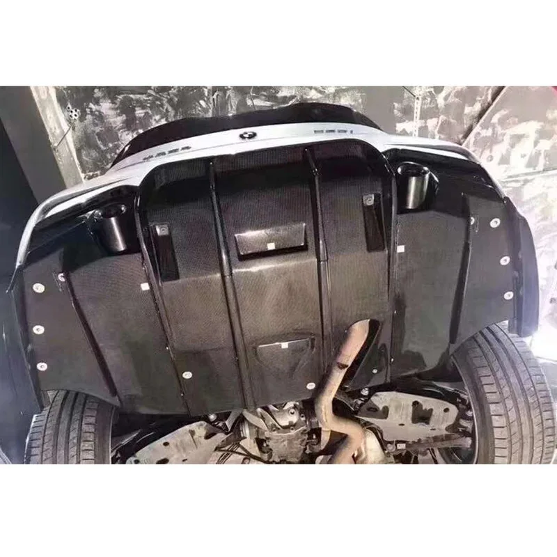 لسيارات BMW 3 series F30 F35 320 330 GEEX نمط ألياف الكربون مانع صدمات خلفي للسيارة الناشر الخلفي الخائن سبويلر الظهر الشفاه السيارات الاسمية #2