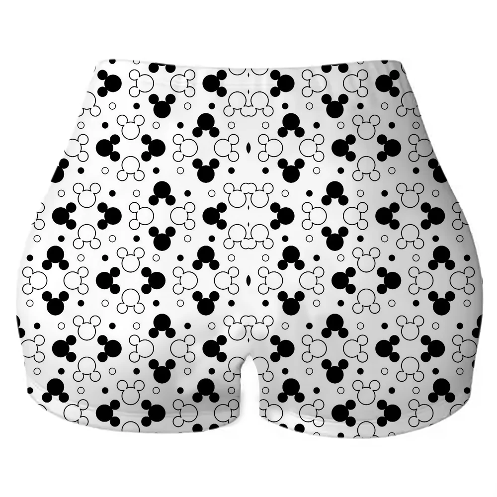 Pantalones cortos de entrenamiento personalizados de Minnie Mouse Mickey Mouse para mujer, pantalones cortos de yoga para correr, gimnasio, voleibol