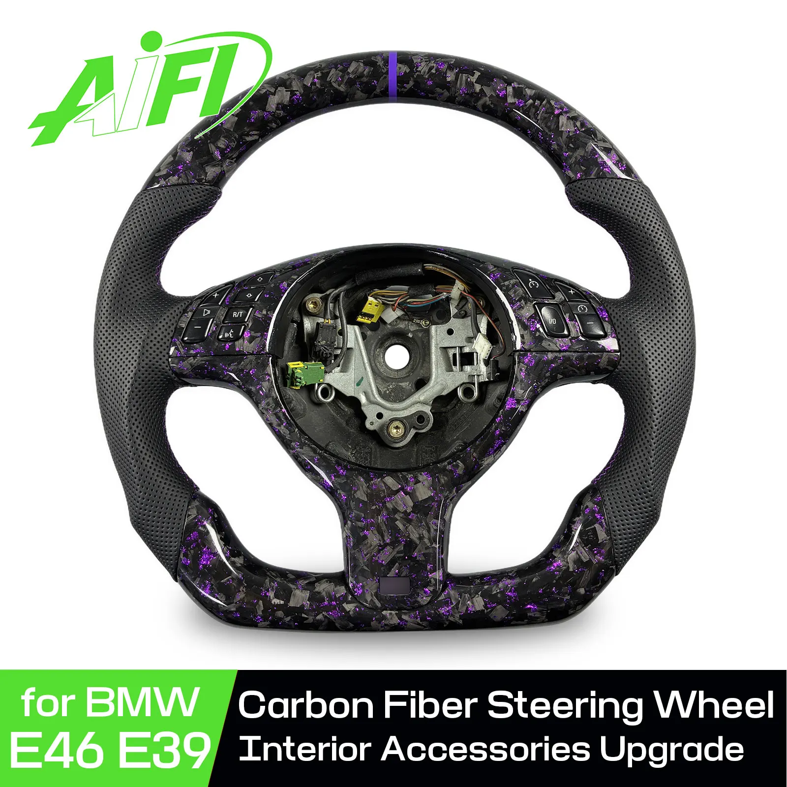 Customized Forged Carbon Fiber Steering Wheel for BMW E39 E46 M3 M5 330i 330Ci 2001-2005 Interior Accessories Upgrade