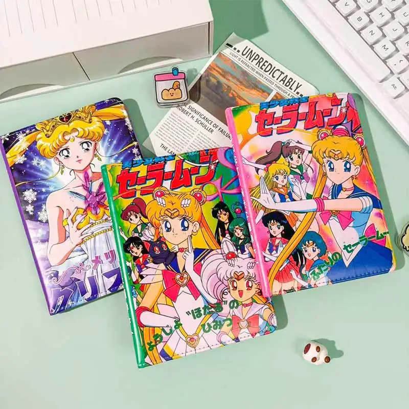 Sailor Moons Notizbuch - Premium PU-Leder-Einband Lebendig Farbige Innenseiten Ästhetisches Handjournal für Studenten & Anime-Fans – Detail 3