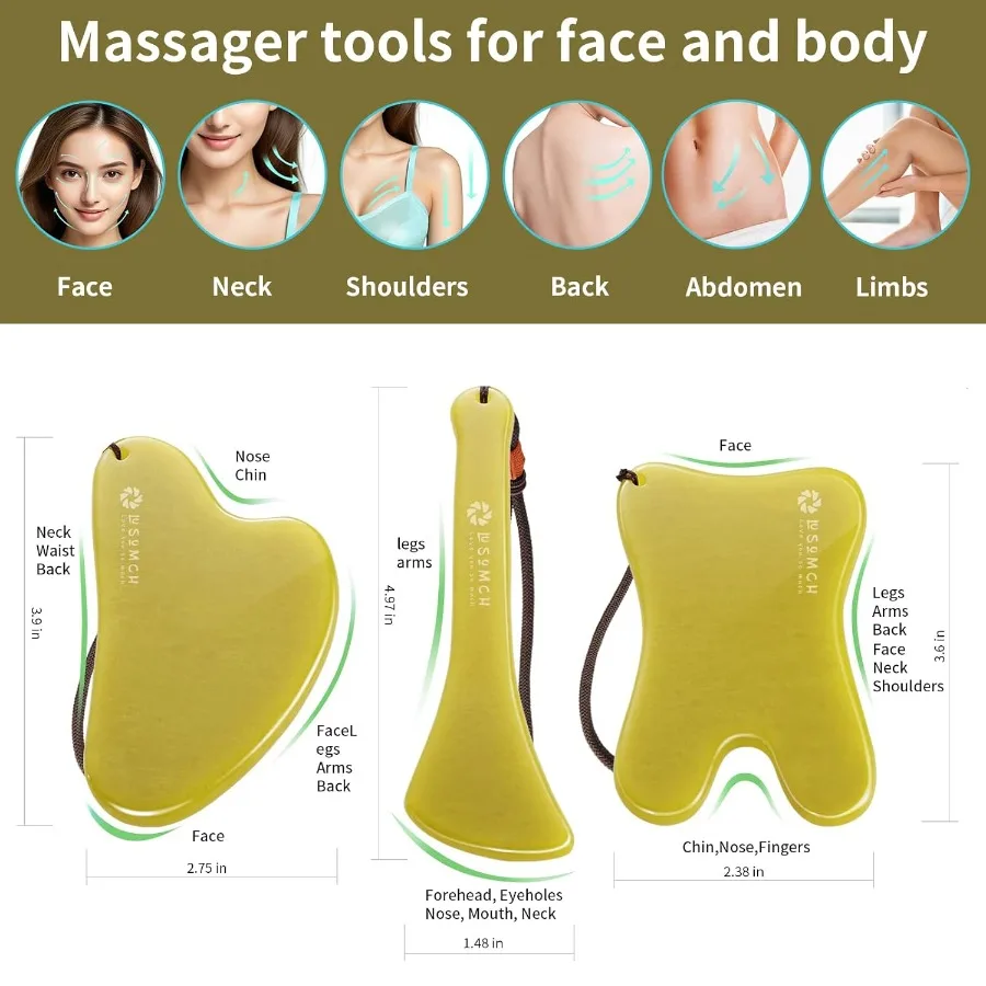 Gua Sha Facial ชุดเครื่องมือสีเขียวหยกหินเครื่องนวดหน้าสําหรับ Sculpting AntiAging Skin Care เครื่องมือ Amethyst Facial Roller สําหรับ