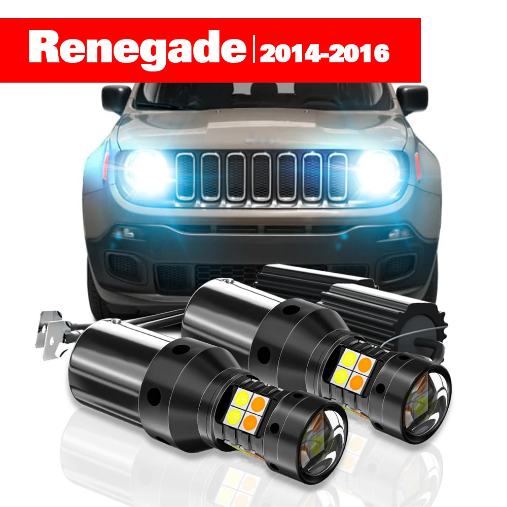 Für Jeep Renegade 2 Stück LED Dual-Mode Blinker + Tagfahrlicht DRL 2014 2015 2016 Zubehör