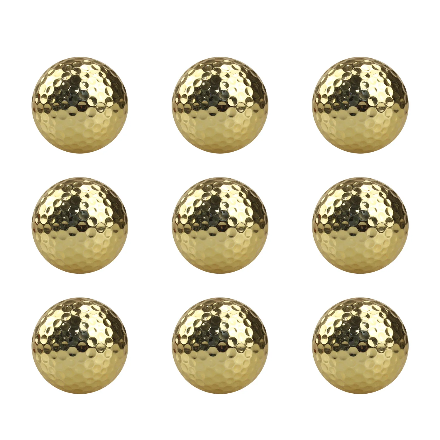 CRESTGOLF 6 Pcs Two Layer Golden Golf Balls Golf Practice Balls Training Two Pieces Balls As Gift