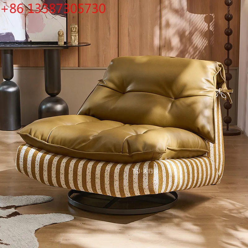 Italian light luxury high-end single sofa chair living room balcony leisure chair rotatable
