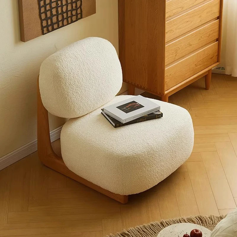 

French Cream Style Creative Special Shaped Sofa Chair Skin-friendly Lamb Fleece Casual Single Sofa