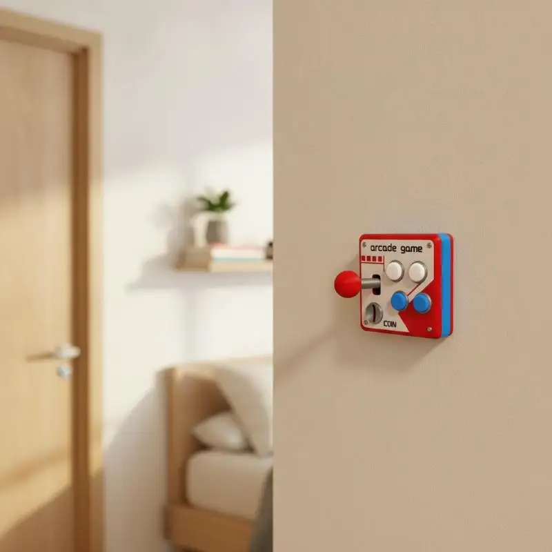 3D Retro Arcade Game Design Light Switch Panel With Joystick Function,
