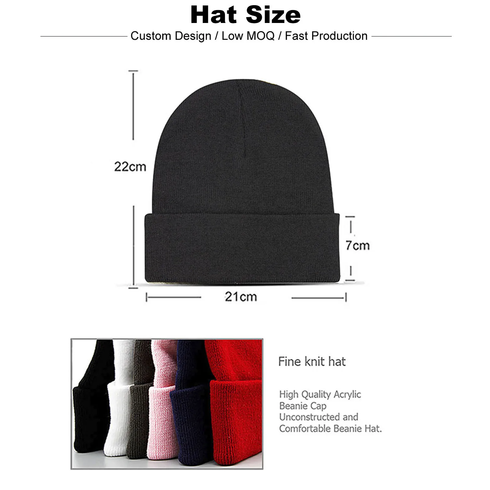 Personalisierte benutzerdefinierte Beanies Hüte mit Stickerei Text Logo für Männer Frauen warme Winter gestrickte Manschette Beanie Cap Dropshipping – Detail 3