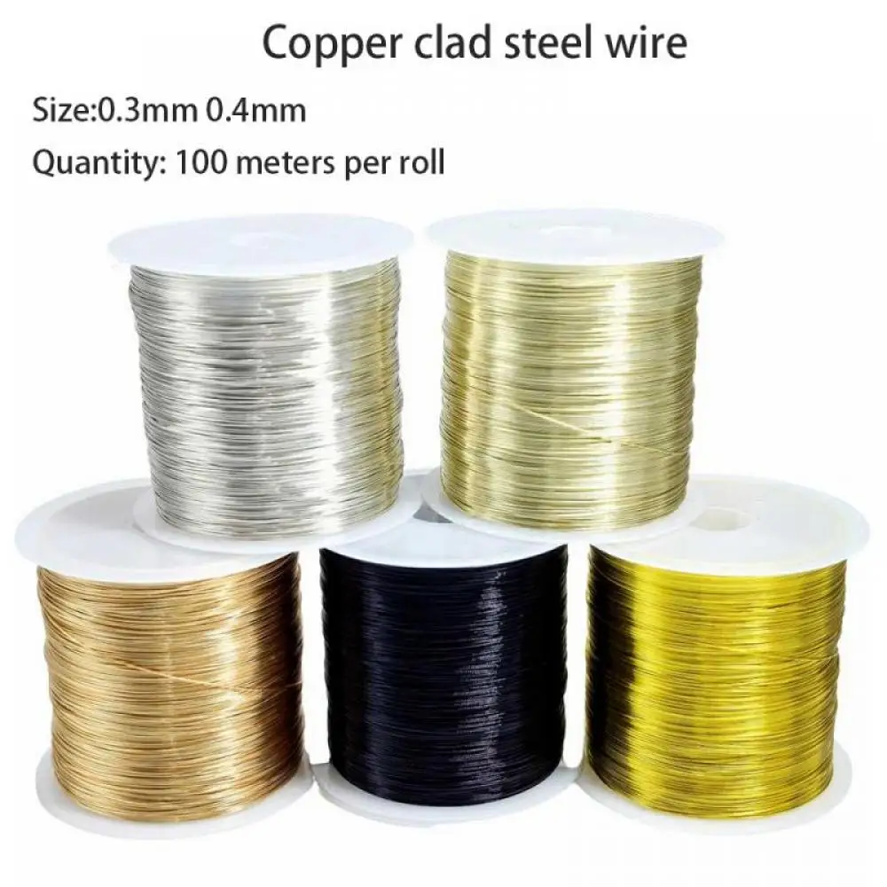 100 متر/لفة 0.3/0.4 مللي متر الأسلاك النحاسية لصنع المجوهرات قلادة سوار ذاتي الصنع DIY Colorfast الديكور سلك مجوهرات الحبل سلسلة