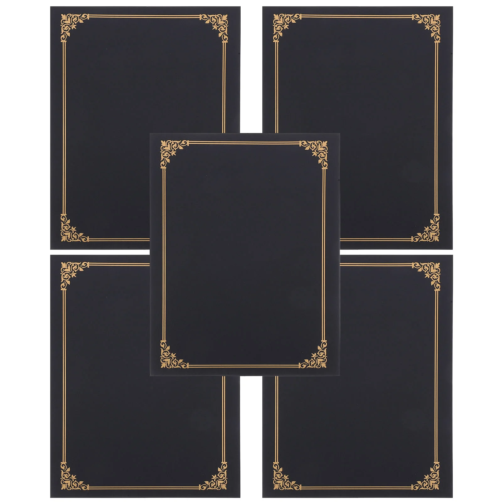 10 PCS Certificate Folder Diploma Cover of Appreciation Gold Leaf Black Frames for Certificates Award Sign DIY Commendation