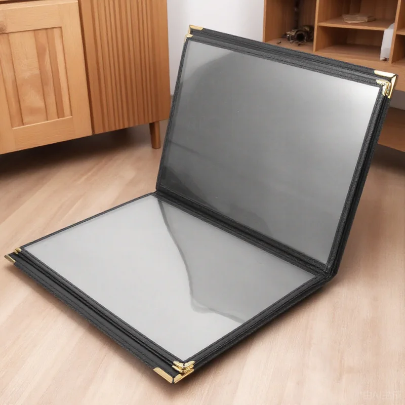 Clear PVC Menu Cover Protective Sleeve Holder Folder for Restaurant Coffee Bar Menu Book Display Organizer Restaurant Supply