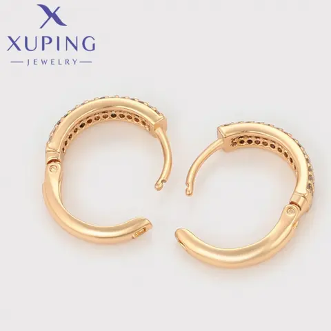 Xuping Jewelry Nya Moderiktiga Cirkulära Örhängen i Guldfärg för Kvinnor, Skolflickor, Gåva 14E2531006 6 best sales Xuping smycken i rostfritt stål - №5